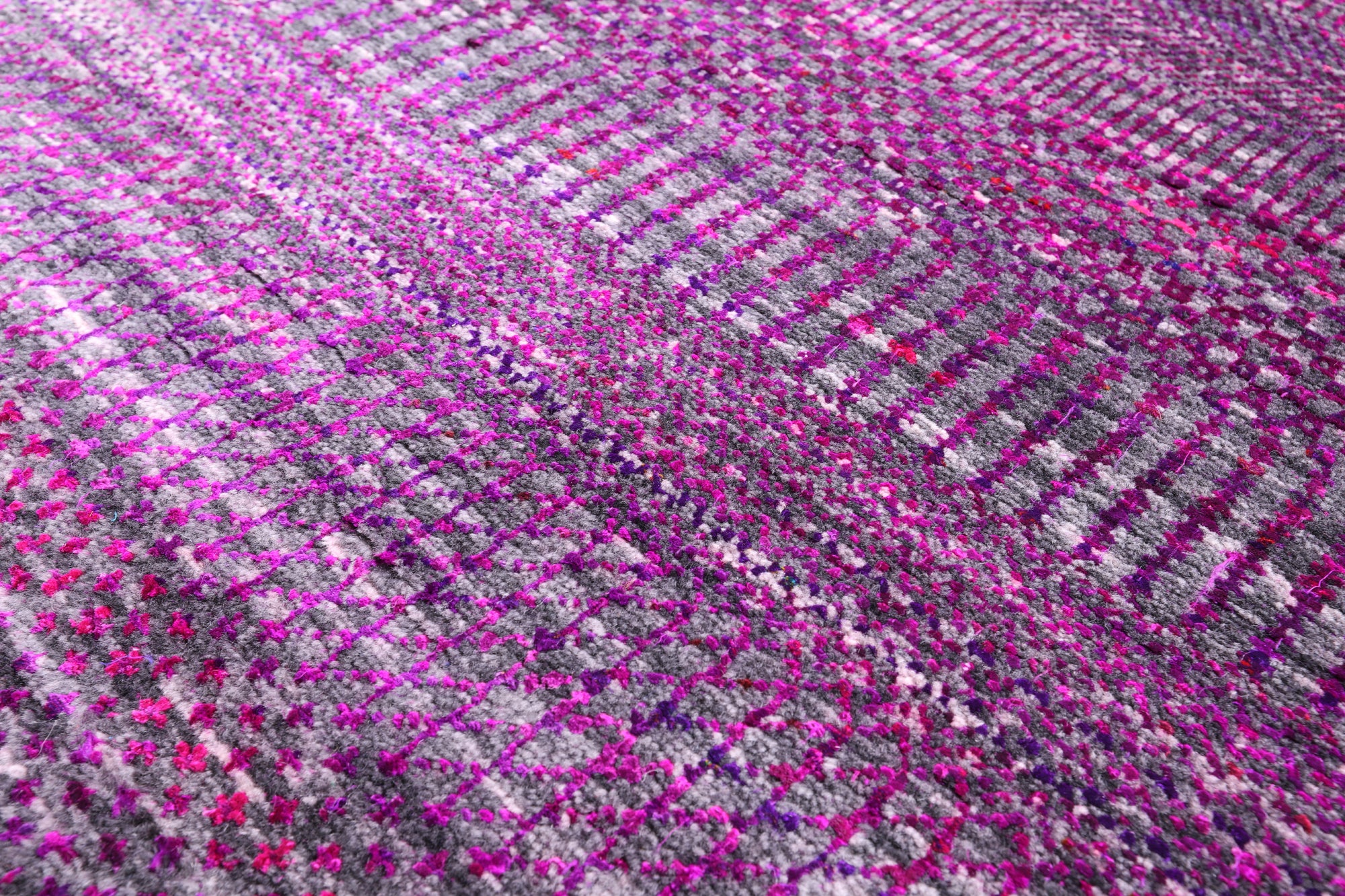Purple Square Savannah Grass Hand Knotted Wool & Silk Rug - 8' 11" X 9' 0" - Golden Nile