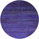 Purple Round Savannah Grass Hand Knotted Wool & Silk Rug - 7' 7" X 7' 7" - Golden Nile