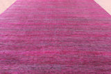 Pink Savannah Grass Handmade Wool & Silk Rug - 12' 0" X 18' 0" - Golden Nile