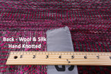 Pink Savannah Grass Hand Knotted Wool & Silk Rug - 8' 2" X 10' 1" - Golden Nile