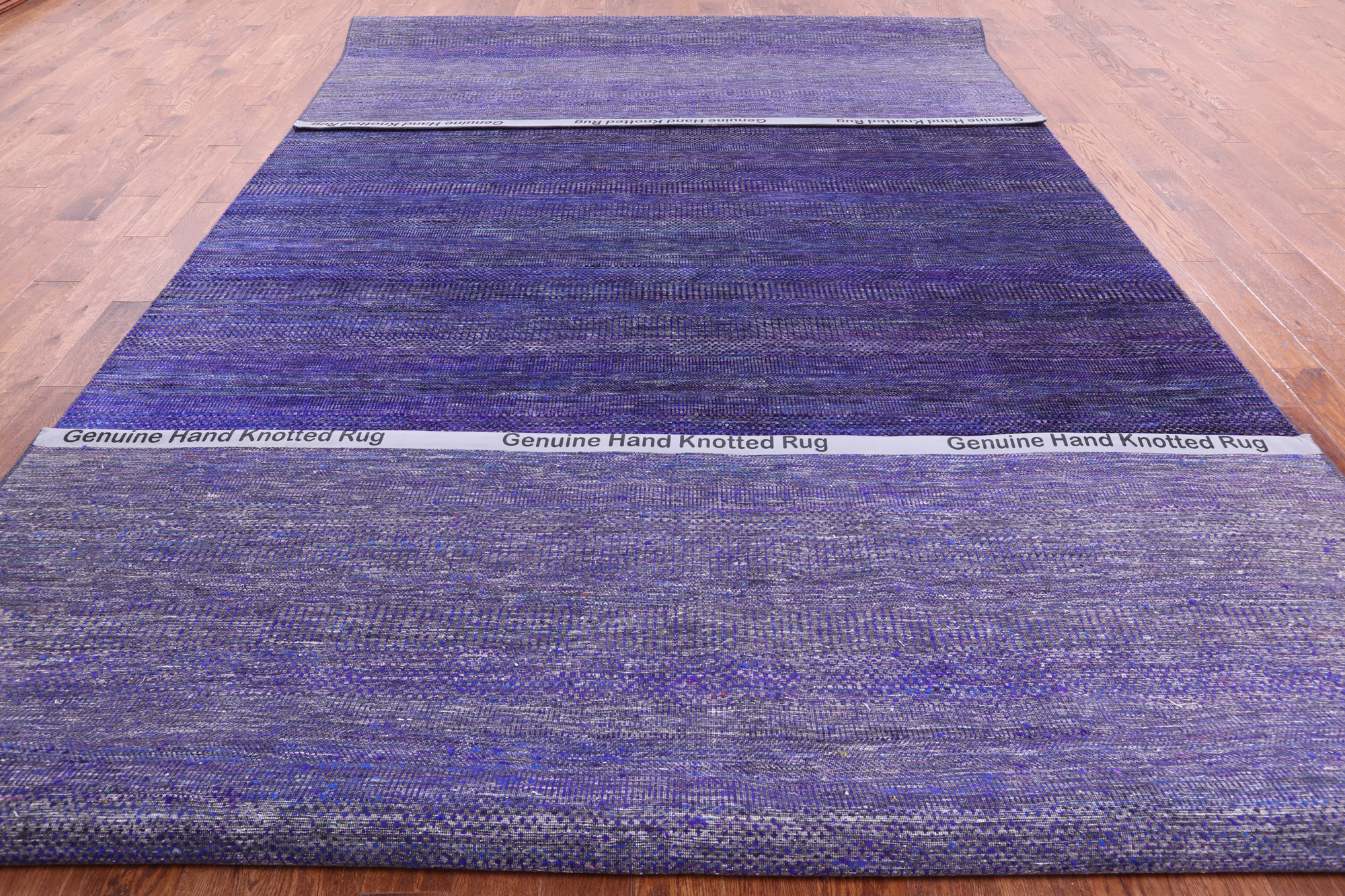 Purple Savannah Grass Handmade Wool & Silk Rug - 9' 0" X 18' 8" - Golden Nile