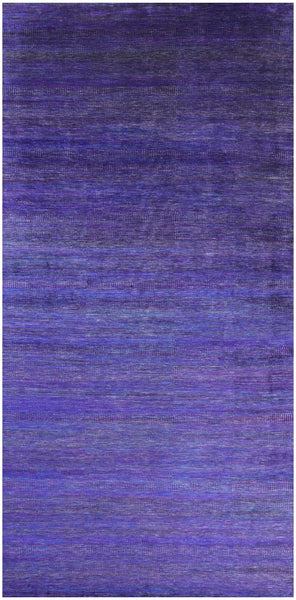 Purple Savannah Grass Handmade Wool & Silk Rug - 9' 0" X 18' 8" - Golden Nile