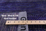 Purple Savannah Grass Handmade Wool & Silk Rug - 9' 0" X 18' 8" - Golden Nile