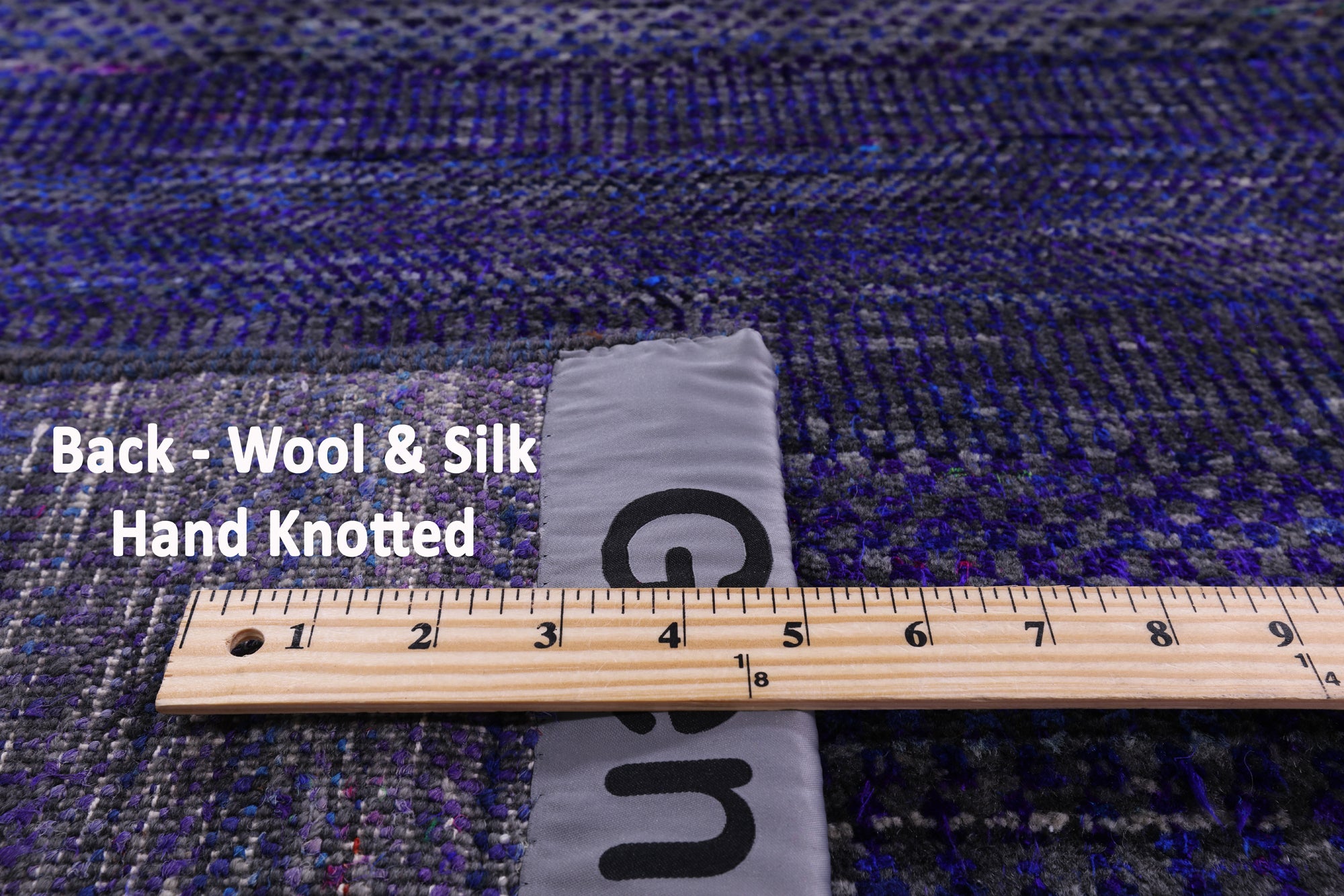 Purple Savannah Grass Handmade Wool & Silk Rug - 9' 0" X 18' 8" - Golden Nile