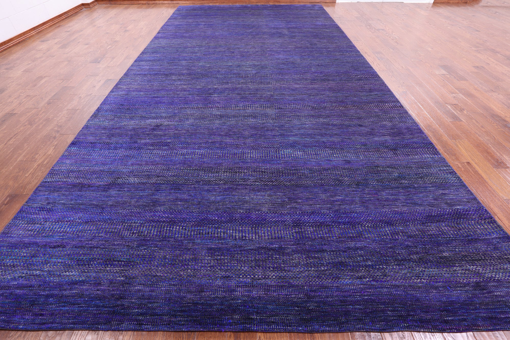 Purple Savannah Grass Handmade Wool & Silk Rug - 9' 0" X 18' 8" - Golden Nile