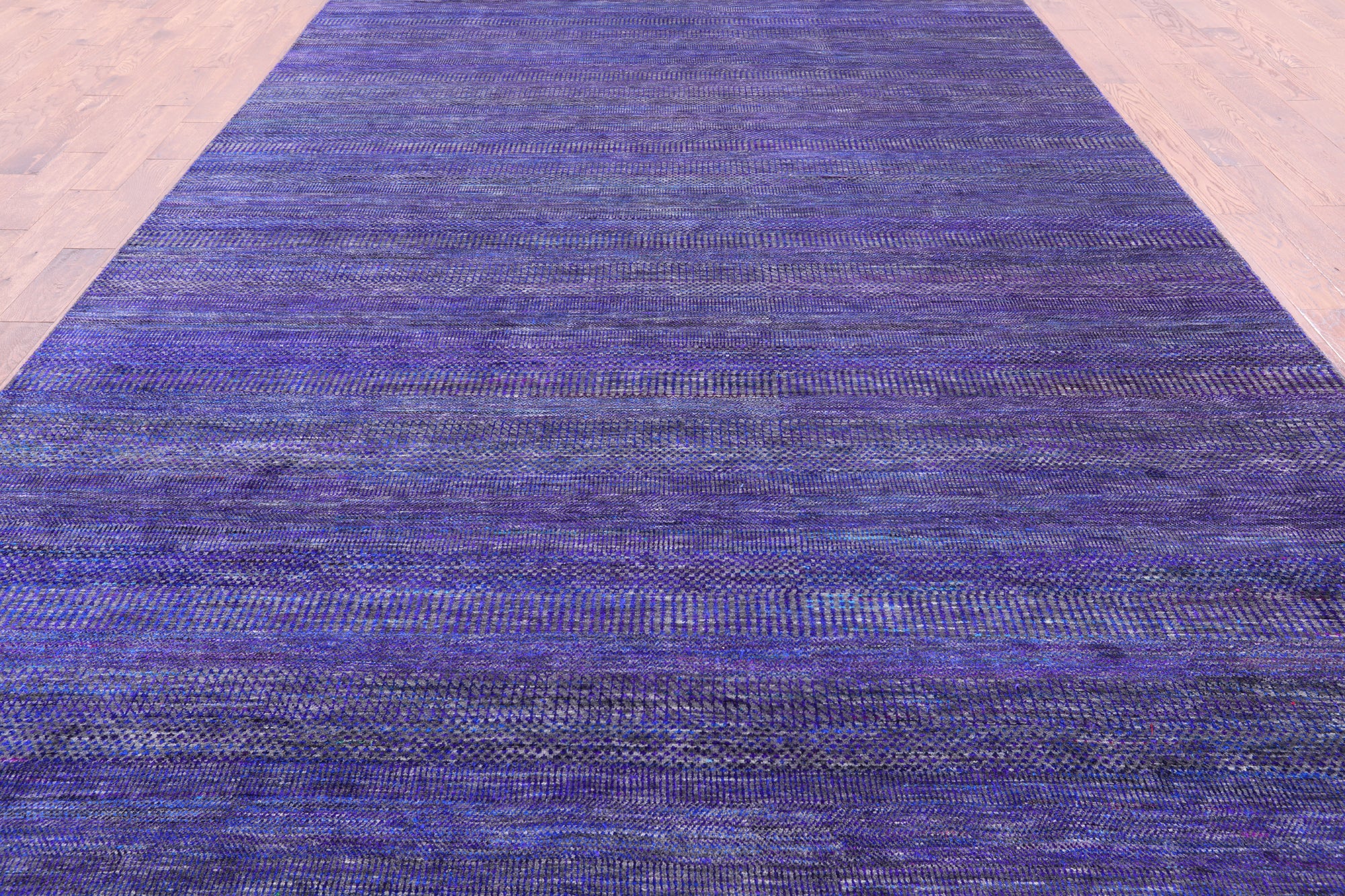 Purple Savannah Grass Handmade Wool & Silk Rug - 9' 0" X 18' 8" - Golden Nile