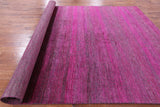 Pink Savannah Grass Hand Knotted Wool & Silk Rug - 8' 11" X 17' 11" - Golden Nile