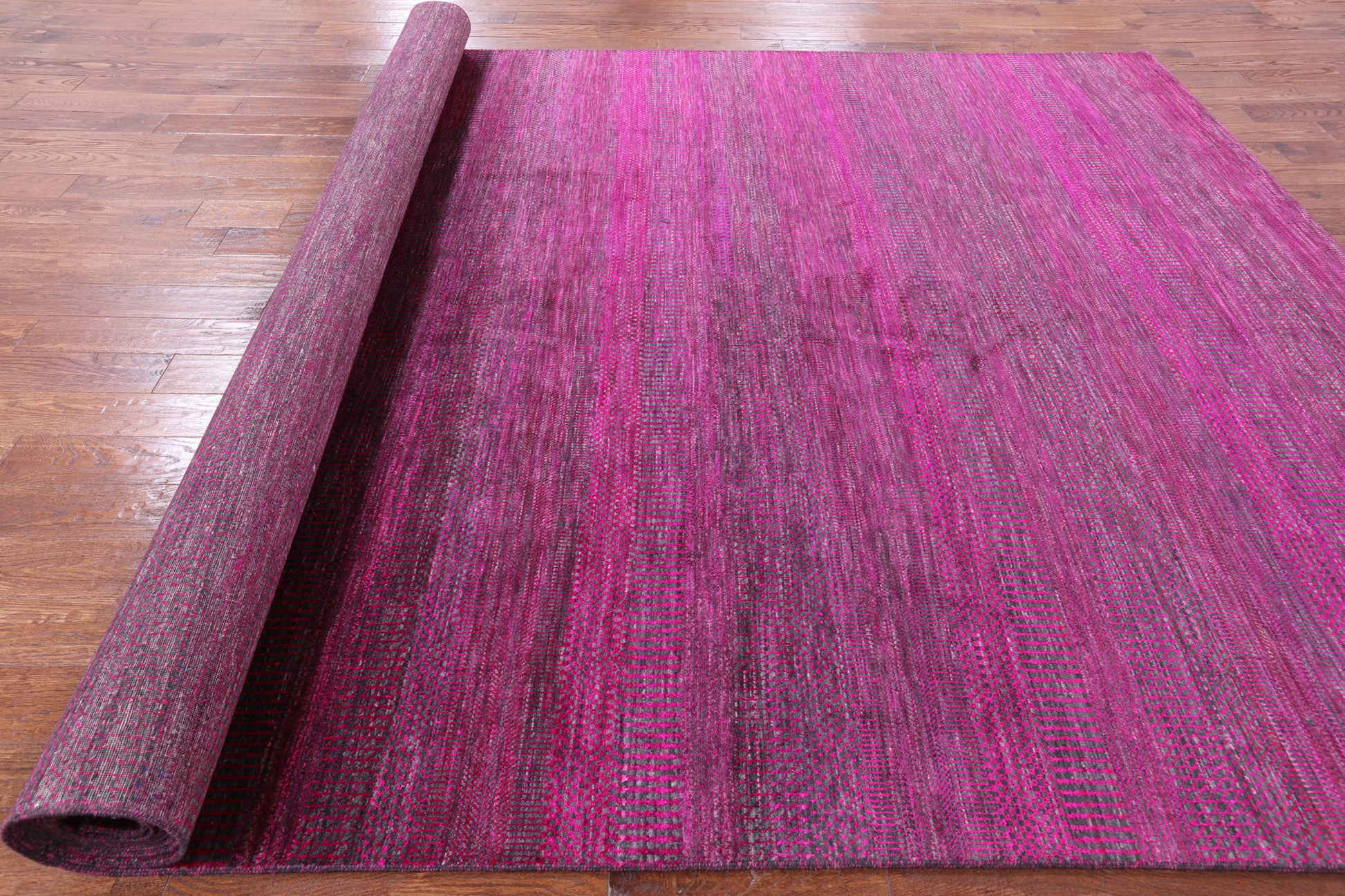 Pink Savannah Grass Hand Knotted Wool & Silk Rug - 8' 11" X 17' 11" - Golden Nile