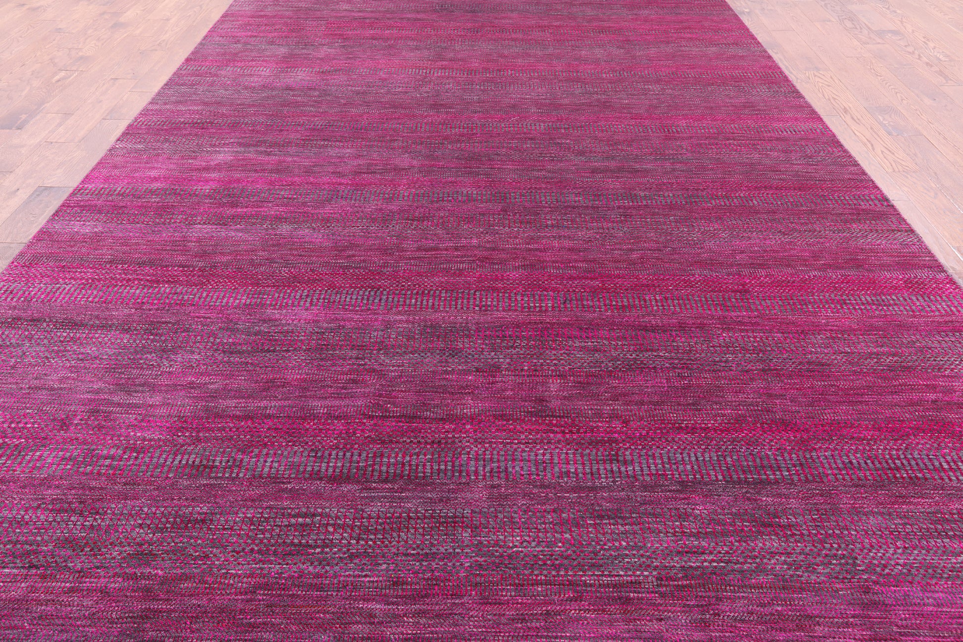 Pink Savannah Grass Hand Knotted Wool & Silk Rug - 8' 11" X 17' 11" - Golden Nile