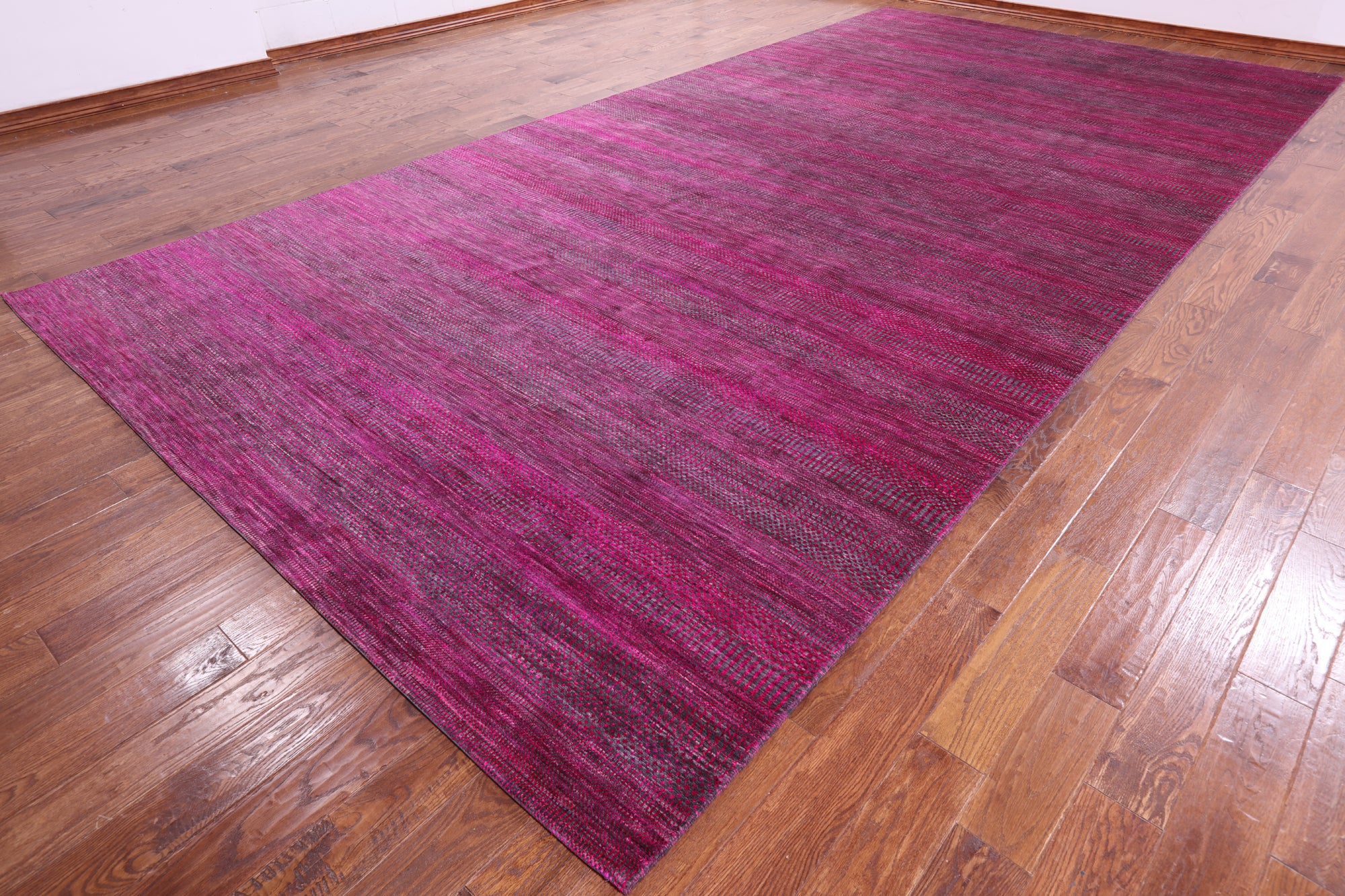 Pink Savannah Grass Hand Knotted Wool & Silk Rug - 8' 11" X 17' 11" - Golden Nile