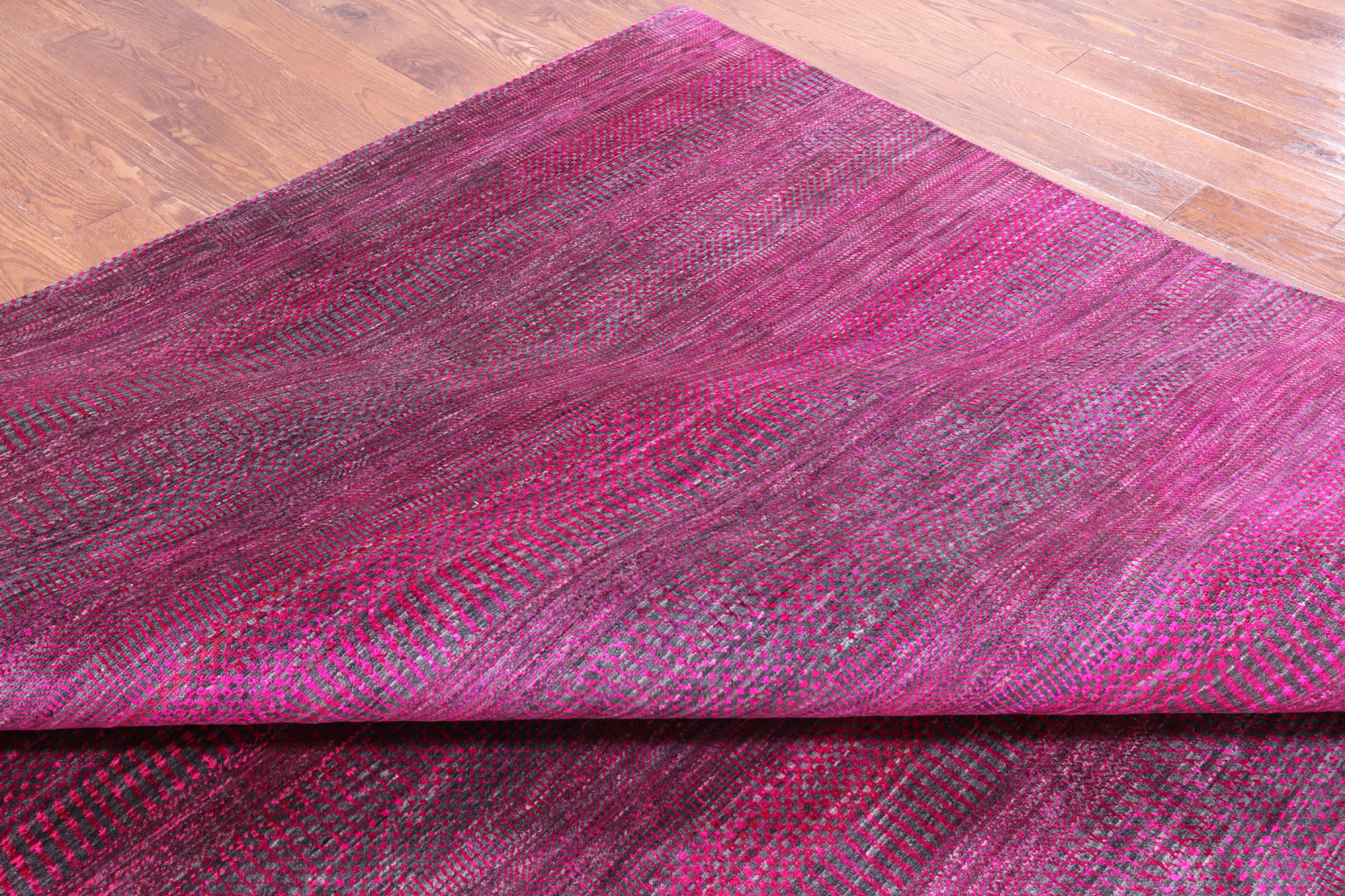 Pink Savannah Grass Hand Knotted Wool & Silk Rug - 8' 11" X 17' 11" - Golden Nile