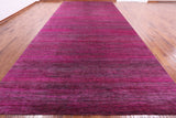Pink Savannah Grass Handmade Wool & Silk Rug - 9' 10" X 19' 9" - Golden Nile