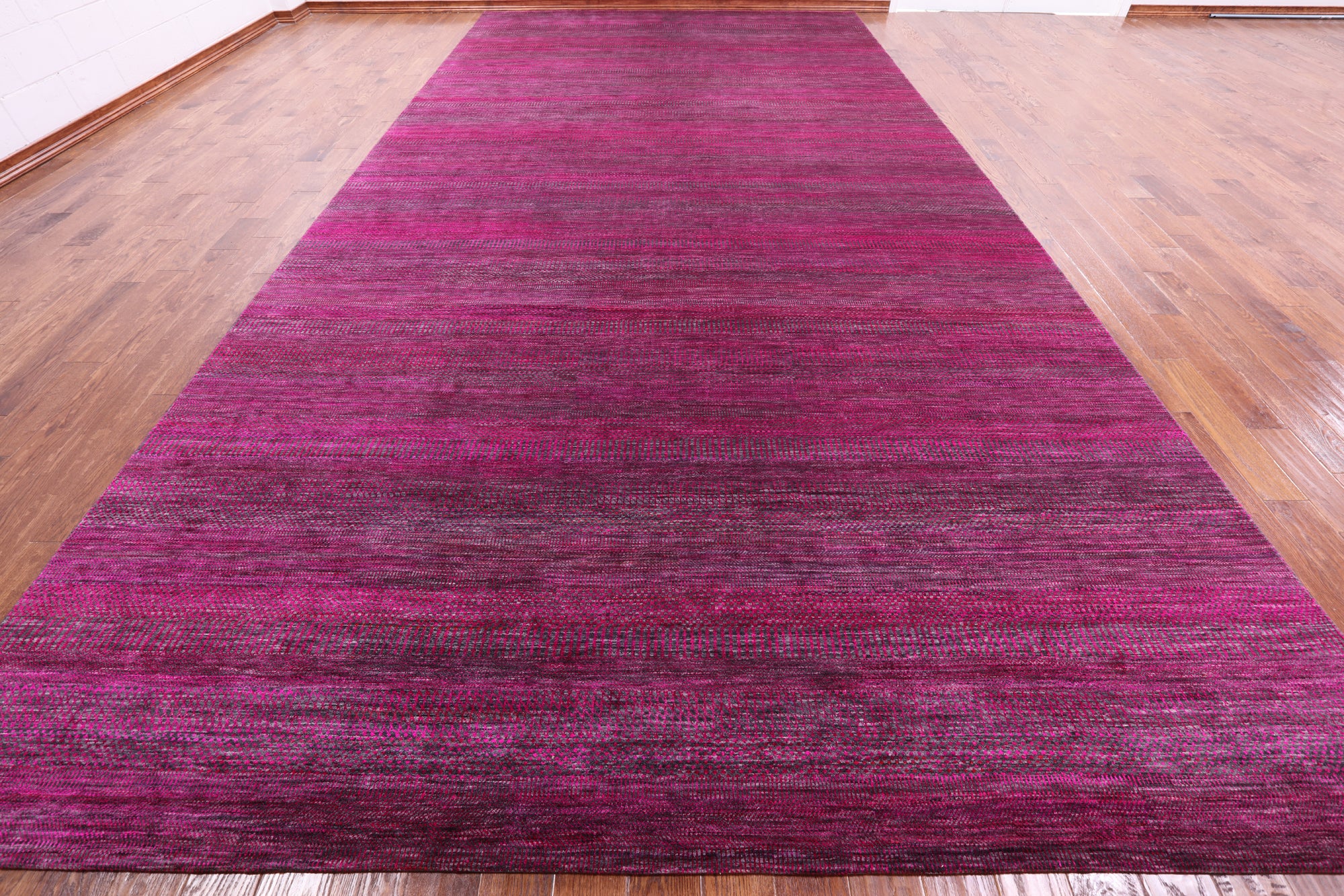 Pink Savannah Grass Handmade Wool & Silk Rug - 9' 10" X 19' 9" - Golden Nile