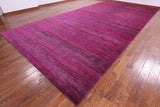 Pink Savannah Grass Handmade Wool & Silk Rug - 9' 10" X 19' 9" - Golden Nile