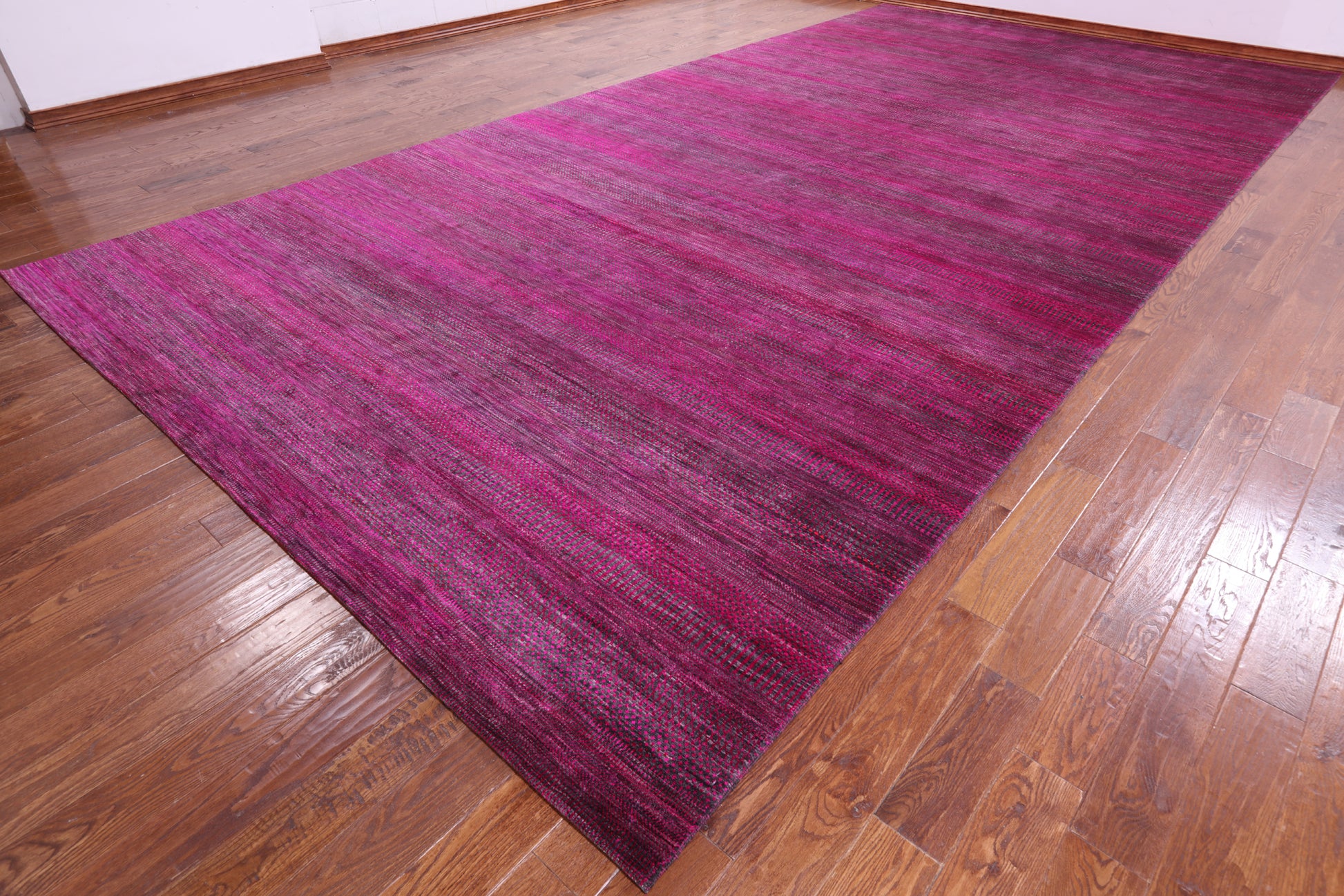 Pink Savannah Grass Handmade Wool & Silk Rug - 9' 10" X 19' 9" - Golden Nile