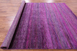 Purple Savannah Grass Handmade Wool & Silk Rug - 8' 0" X 9' 11" - Golden Nile