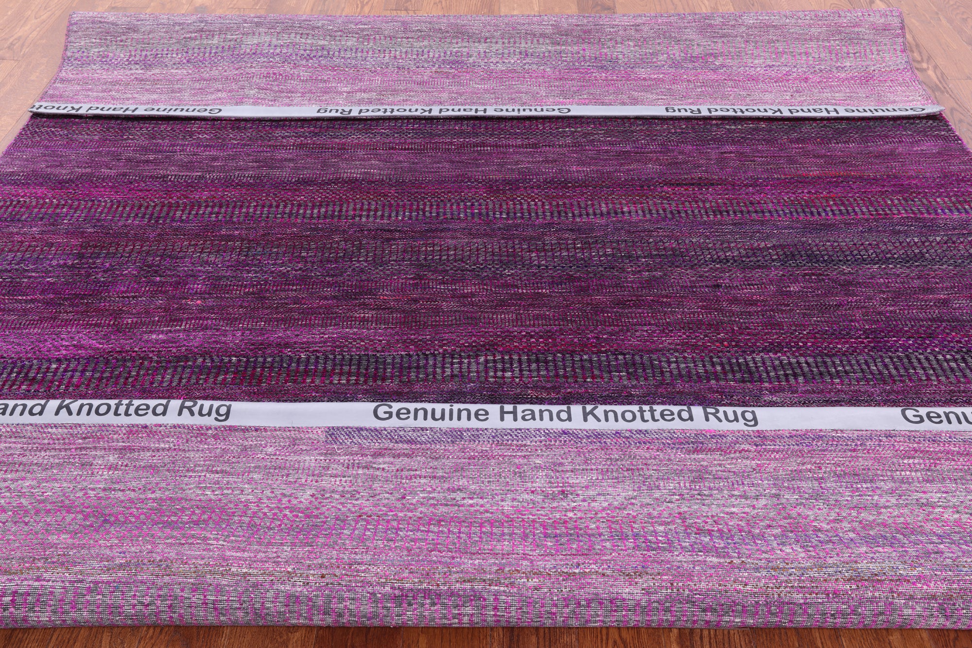 Purple Savannah Grass Handmade Wool & Silk Rug - 8' 0" X 9' 11" - Golden Nile