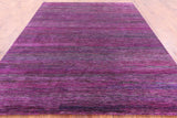 Purple Savannah Grass Handmade Wool & Silk Rug - 8' 0" X 9' 11" - Golden Nile