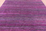 Purple Savannah Grass Handmade Wool & Silk Rug - 8' 0" X 9' 11" - Golden Nile