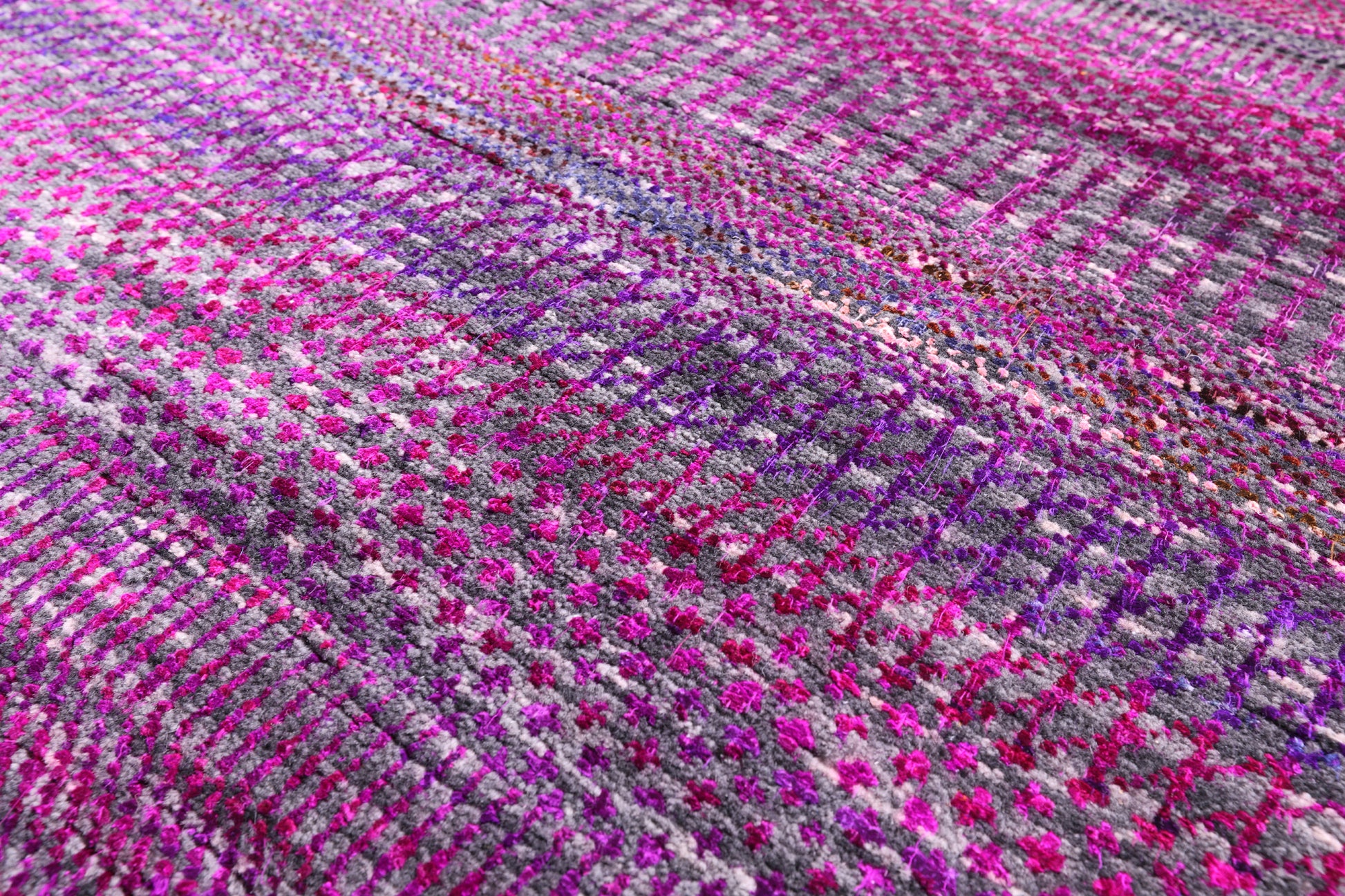 Purple Savannah Grass Handmade Wool & Silk Rug - 8' 0" X 9' 11" - Golden Nile