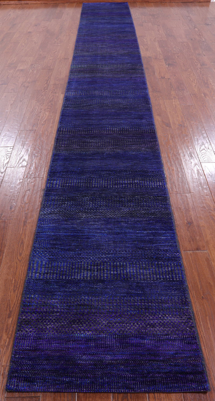 Savannah Grass Handmade Wool & Silk Runner Rug - 2' 5" X 19' 9" - Golden Nile