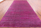 Pink Savannah Grass Hand Knotted Wool & Silk Rug - 8' 0" X 15' 8" - Golden Nile