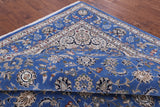 Blue Square Persian Nain Hand Knotted Wool & Silk Rug - 8' 10" X 9' 0" - Golden Nile