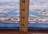 Blue Square Persian Nain Hand Knotted Wool & Silk Rug - 8' 10" X 9' 0" - Golden Nile