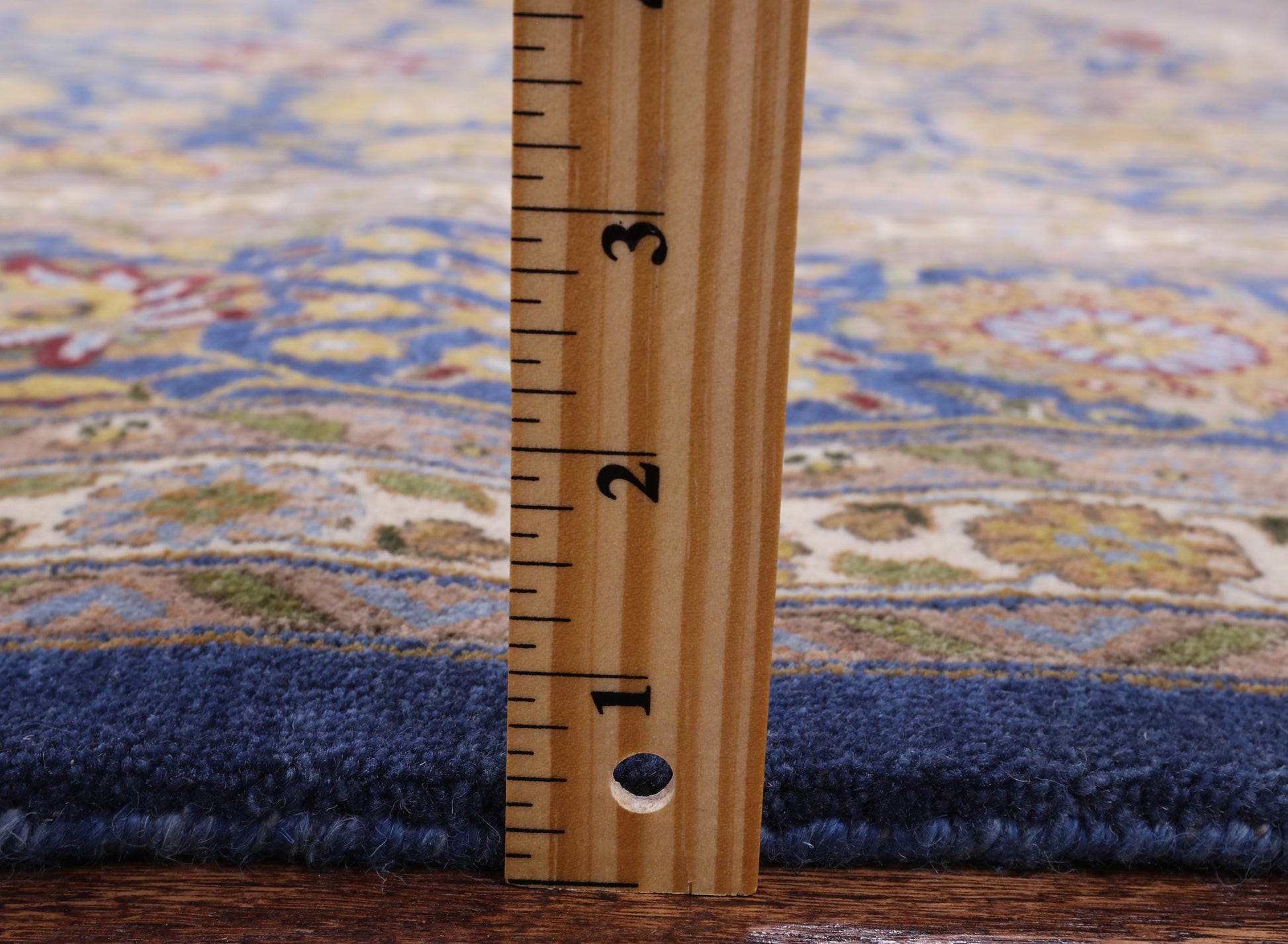 Blue Persian Tabriz Hand Knotted Wool Rug - 8' 10" X 11' 11" - Golden Nile