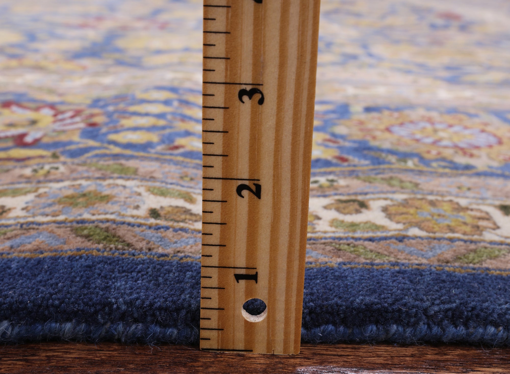 Blue Persian Tabriz Hand Knotted Wool Rug - 8' 10" X 11' 11" - Golden Nile