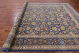 Blue Persian Tabriz Hand Knotted Wool Rug - 8' 10" X 11' 11" - Golden Nile