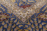 Blue Persian Tabriz Hand Knotted Wool Rug - 8' 10" X 11' 11" - Golden Nile