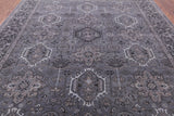 Grey Persian Fine Serapi Hand Knotted Wool Rug - 8' 3" X 9' 10" - Golden Nile