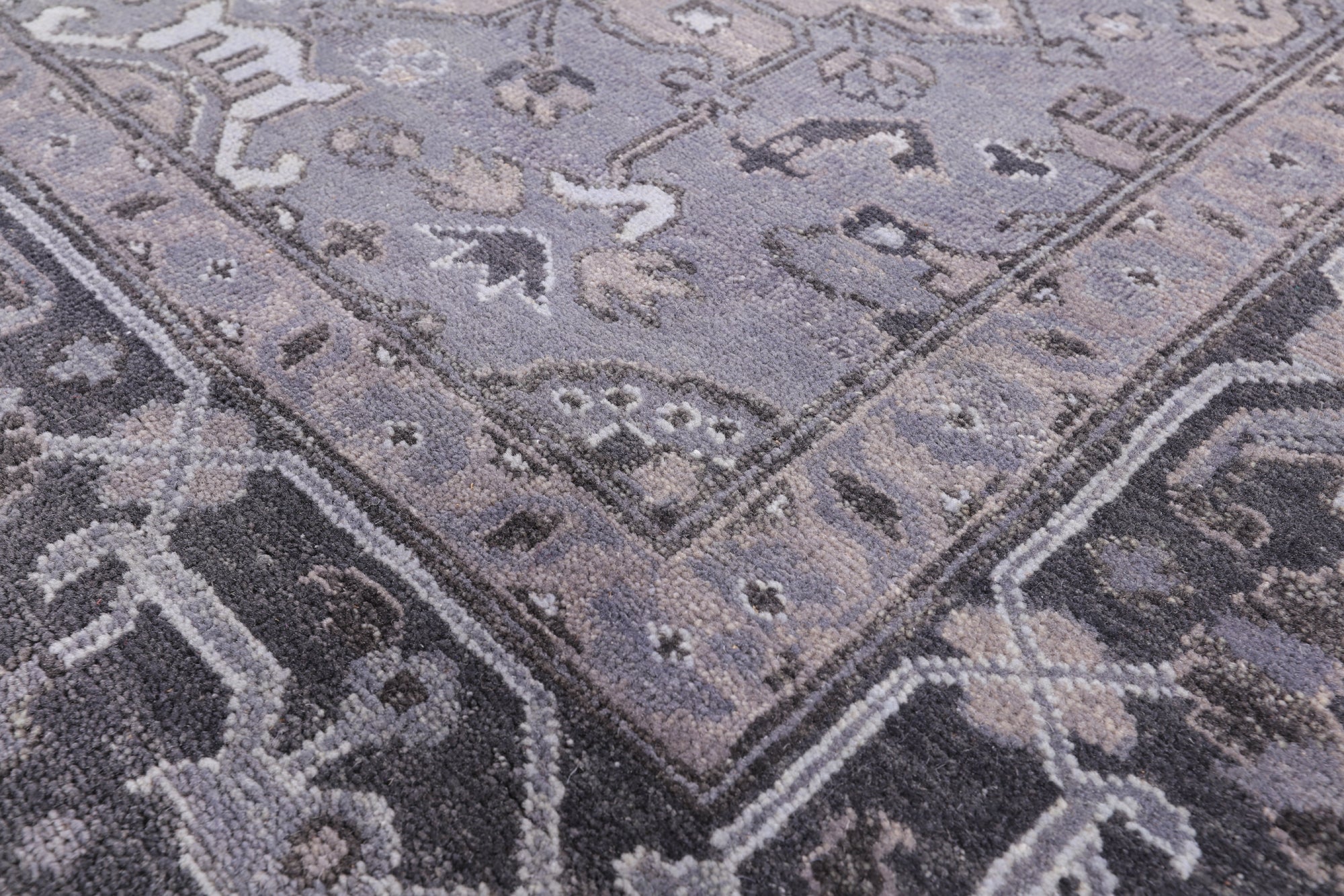 Grey Persian Fine Serapi Hand Knotted Wool Rug - 8' 3" X 9' 10" - Golden Nile