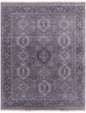 Grey Persian Fine Serapi Hand Knotted Wool  Rug - 7' 11" X 10' 1" - Golden Nile
