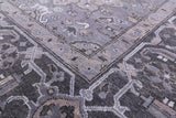 Grey Persian Fine Serapi Hand Knotted Wool  Rug - 7' 11" X 10' 1" - Golden Nile
