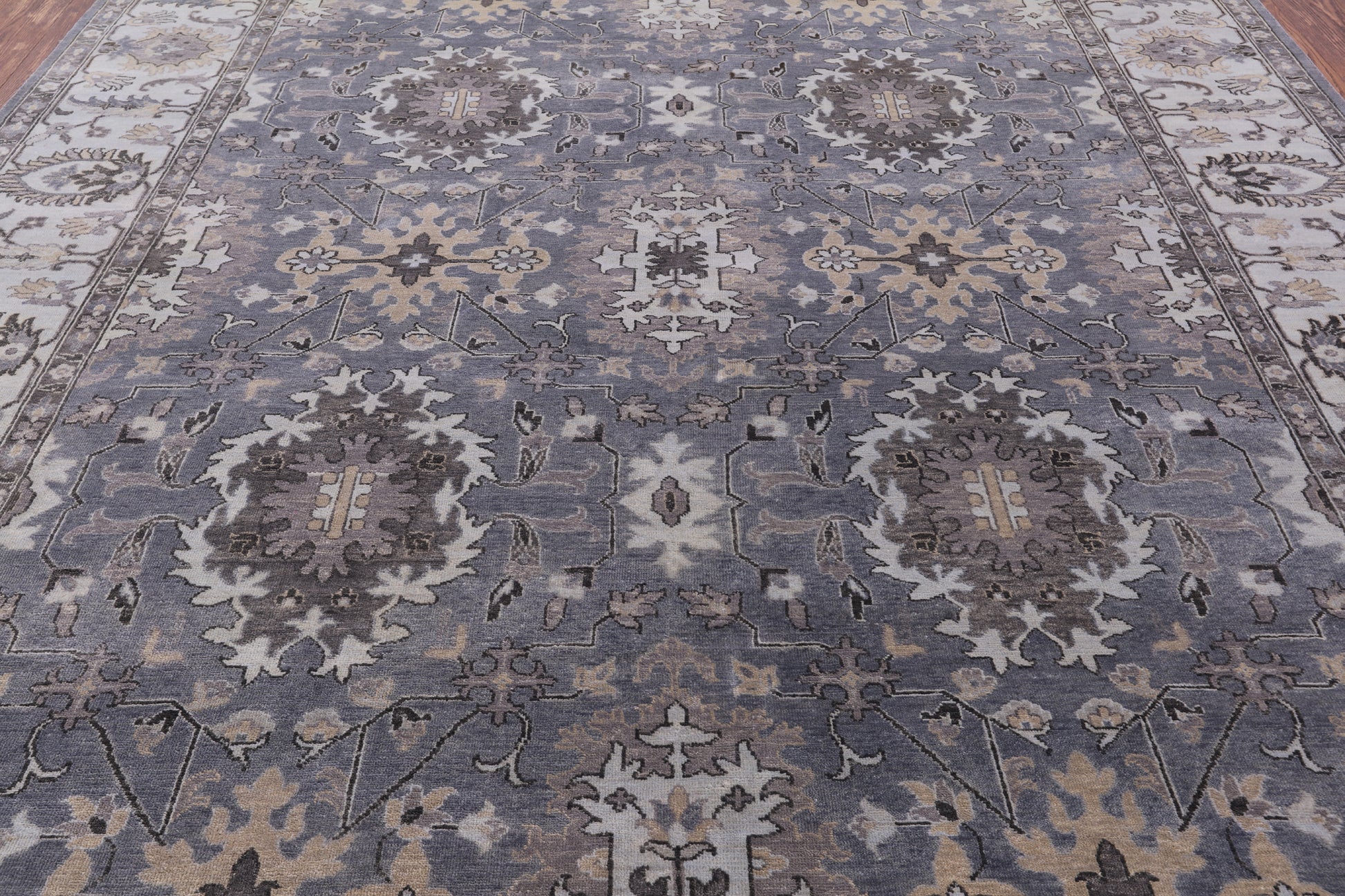 Grey Persian Fine Serapi Hand Knotted Wool Rug - 8' 2" X 9' 9" - Golden Nile