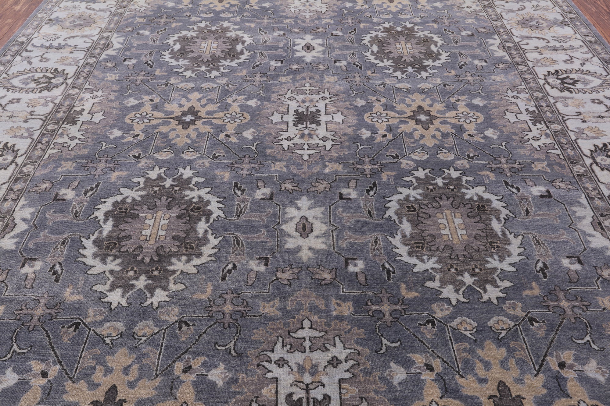 Grey Persian Fine Serapi Hand Knotted Wool Rug - 8' 2" X 9' 9" - Golden Nile
