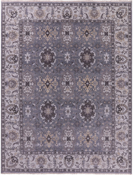 Grey Persian Fine Serapi Handmade Wool Rug - 9' 0" X 11' 9" - Golden Nile