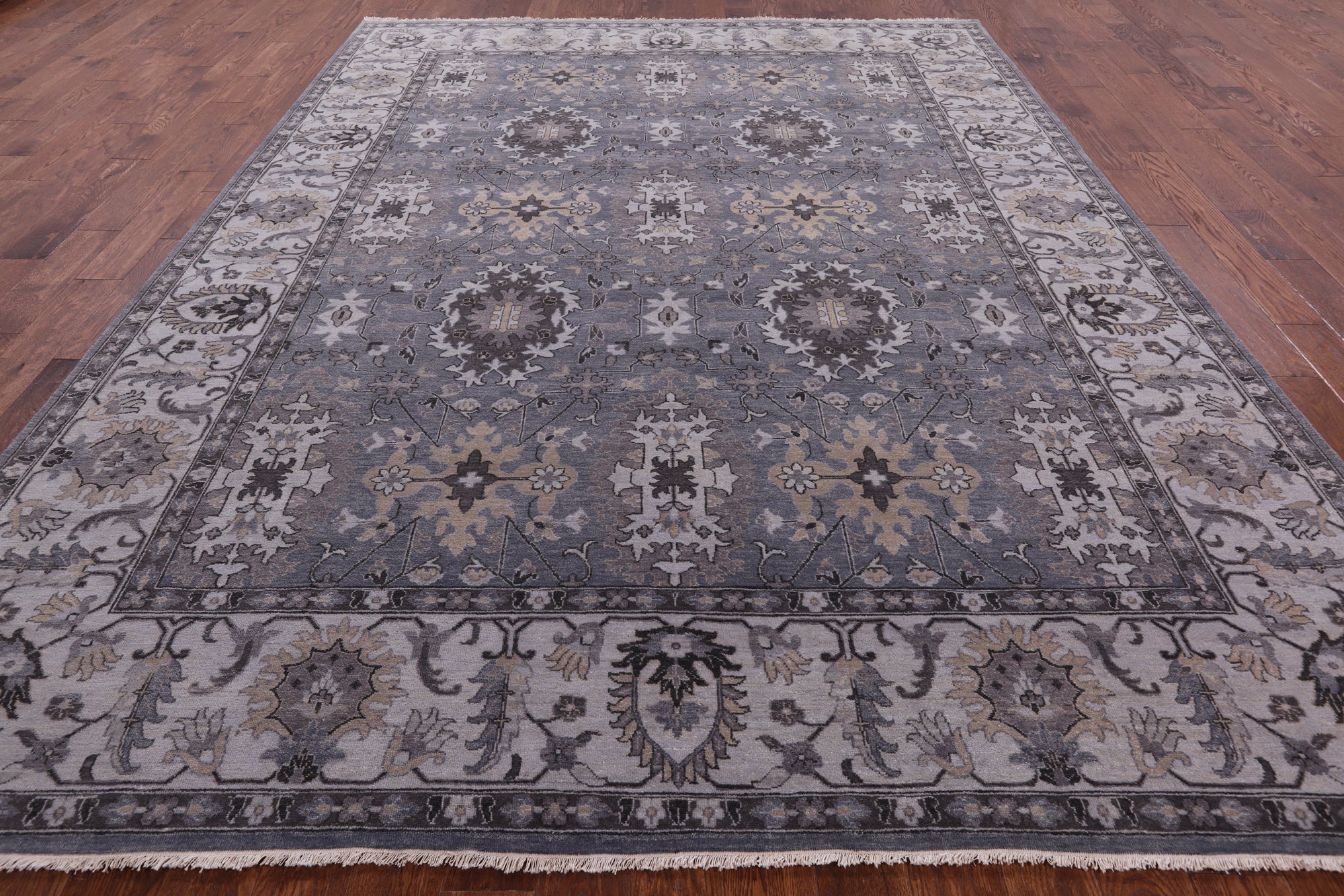 Grey Persian Fine Serapi Handmade Wool Rug - 9' 0" X 11' 9" - Golden Nile