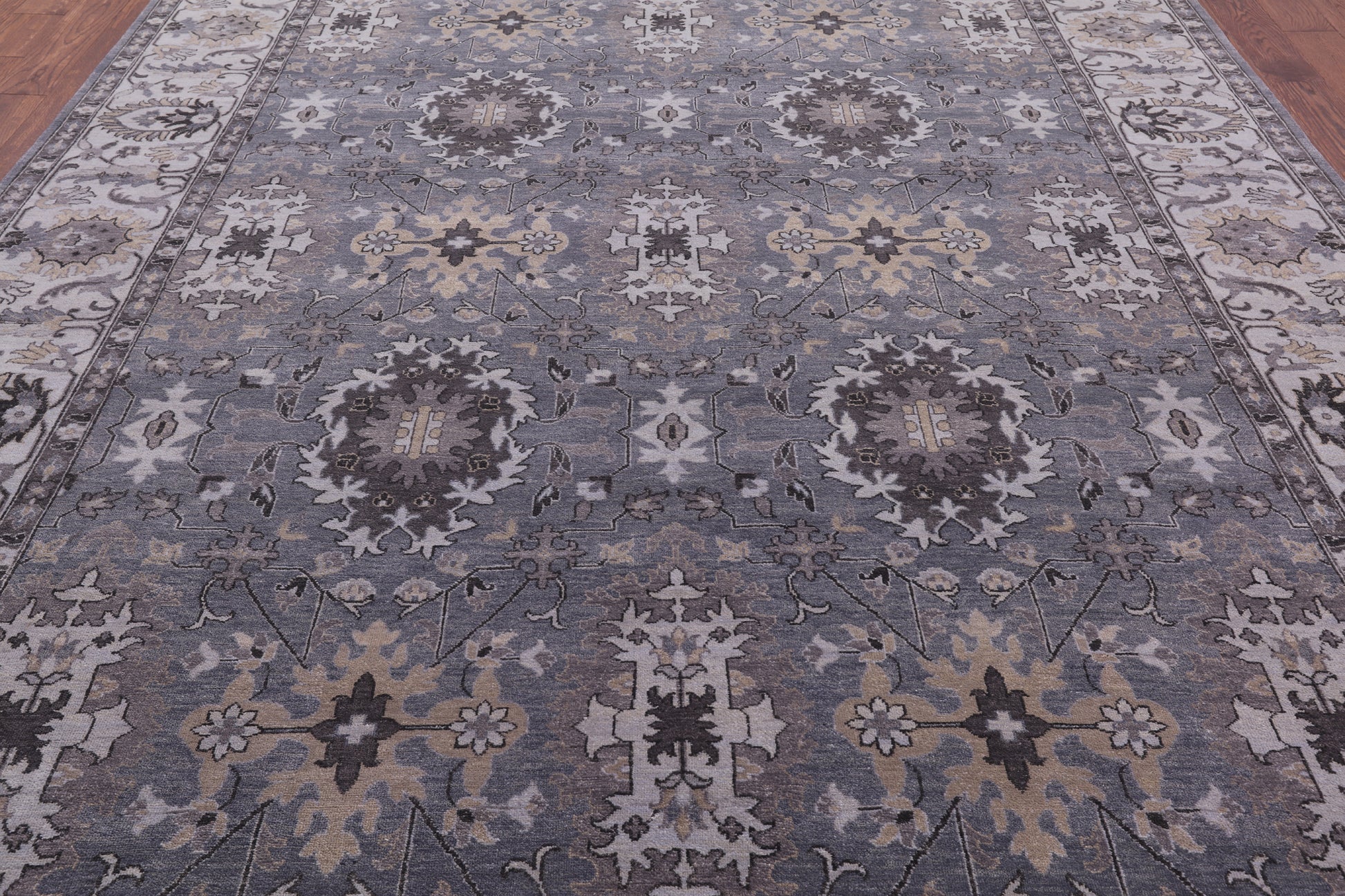 Grey Persian Fine Serapi Handmade Wool Rug - 9' 0" X 11' 9" - Golden Nile