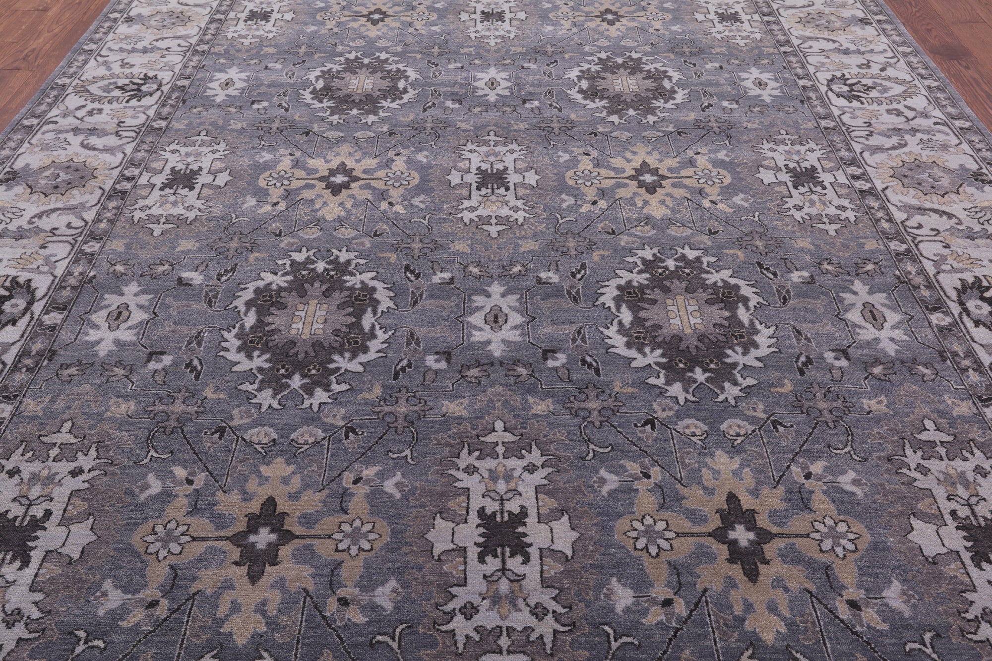Grey Persian Fine Serapi Handmade Wool Rug - 9' 0" X 11' 9" - Golden Nile
