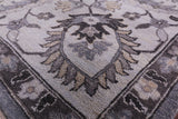 Grey Persian Fine Serapi Handmade Wool Rug - 9' 0" X 11' 9" - Golden Nile