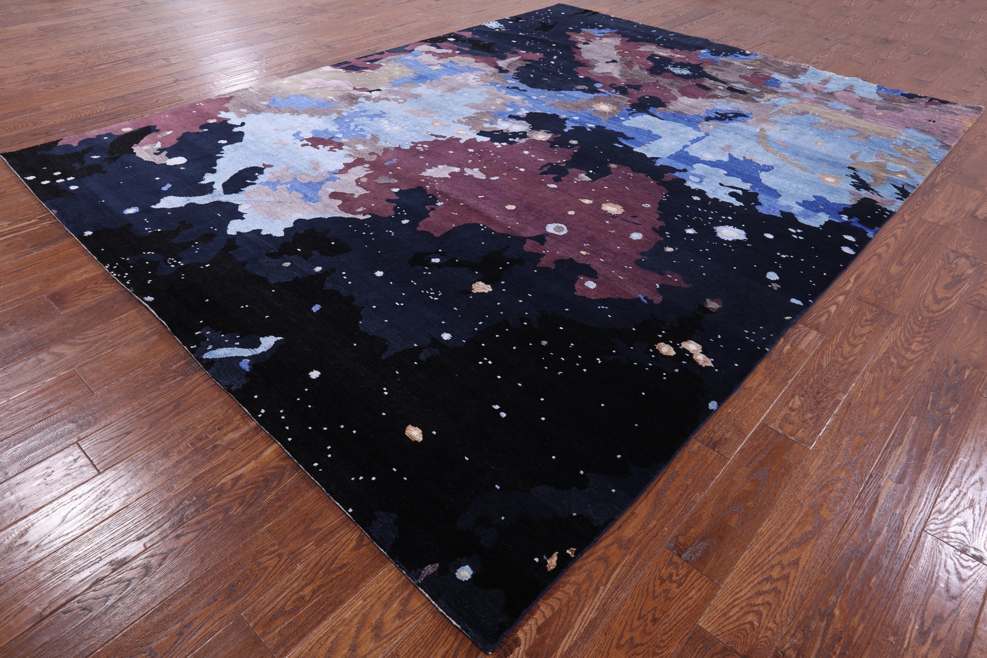 Galaxy Design Modern Handmade Wool & Silk Rug - 9' 0" X 11' 9" - Golden Nile