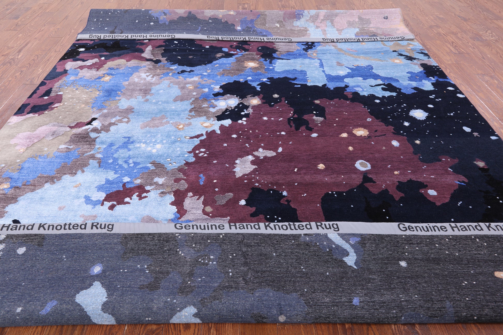 Galaxy Design Modern Handmade Wool & Silk Rug - 9' 0" X 11' 9" - Golden Nile