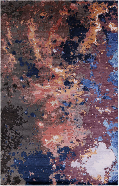 Modern Hand Knotted Wool & Silk Rug - 3' 11" X 6' 0" - Golden Nile