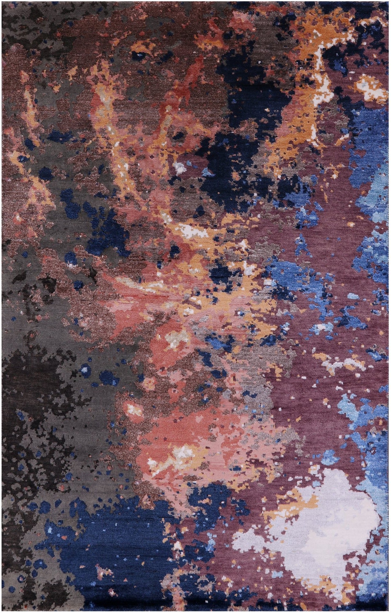 Modern Hand Knotted Wool & Silk Rug - 3' 11" X 6' 0" - Golden Nile