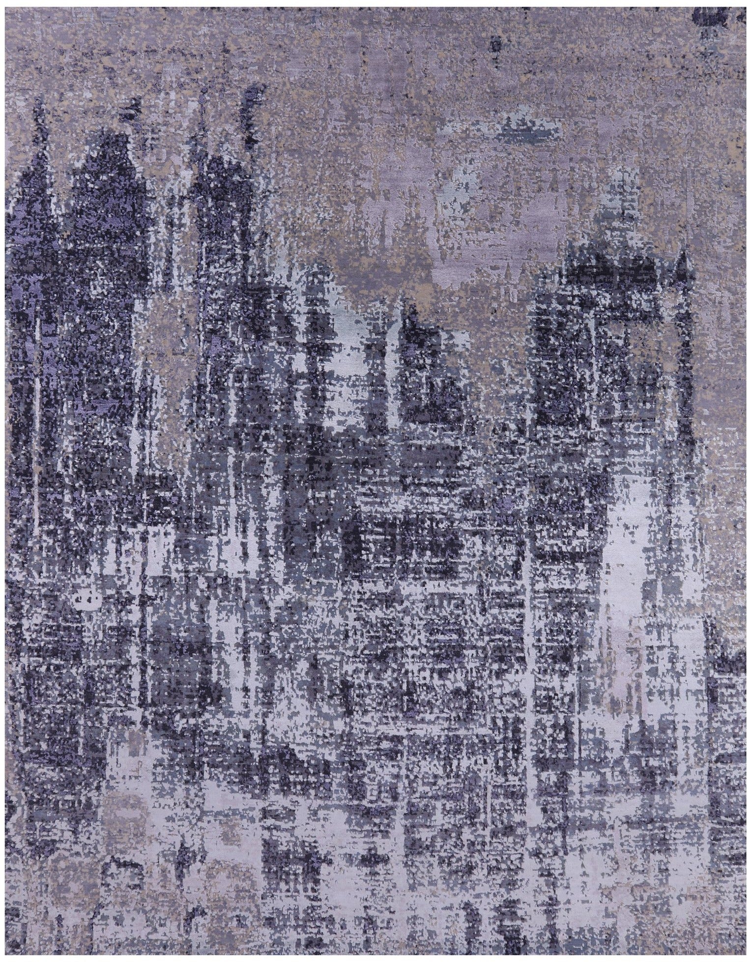 Modern Hand Knotted Wool & Silk Rug - 7' 11" X 10' 1" - Golden Nile