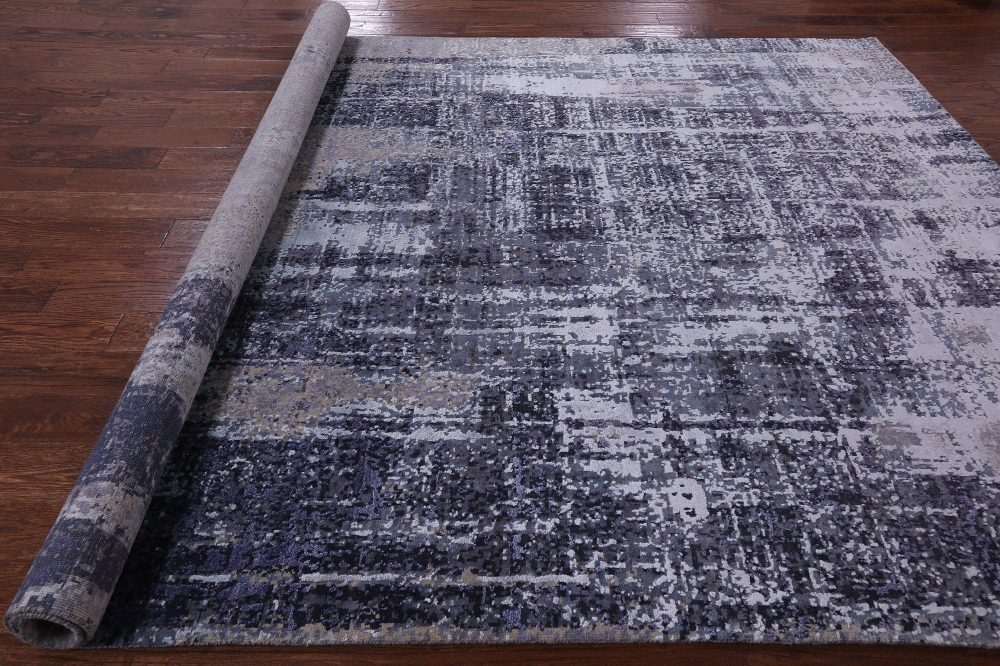 Modern Hand Knotted Wool & Silk Rug - 7' 11" X 10' 1" - Golden Nile