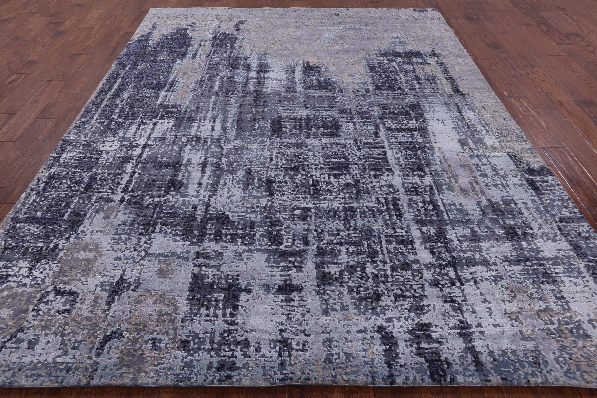 Modern Hand Knotted Wool & Silk Rug - 7' 11" X 10' 1" - Golden Nile